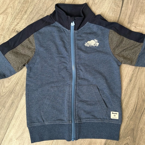 NWT Roots Toddler Active Track Jacket, Navy Blazer Mix - Picture 2 of 6